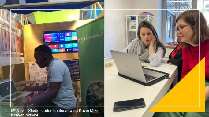 COPCAS students taking an interview with Keving Mtai in the Conference