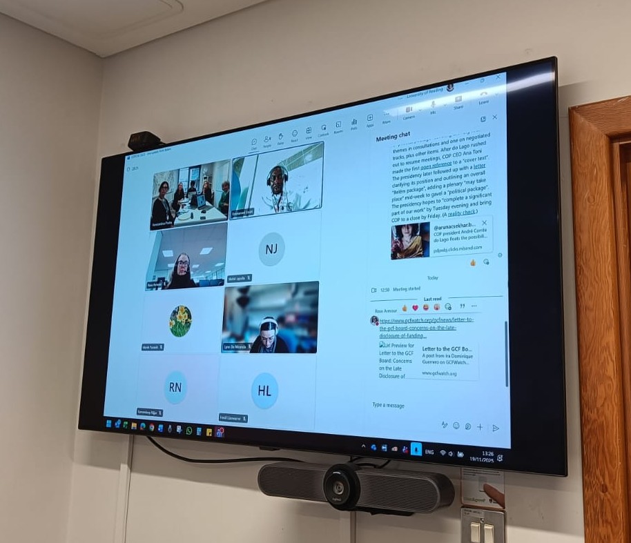 photo of the live update done via Teams. 