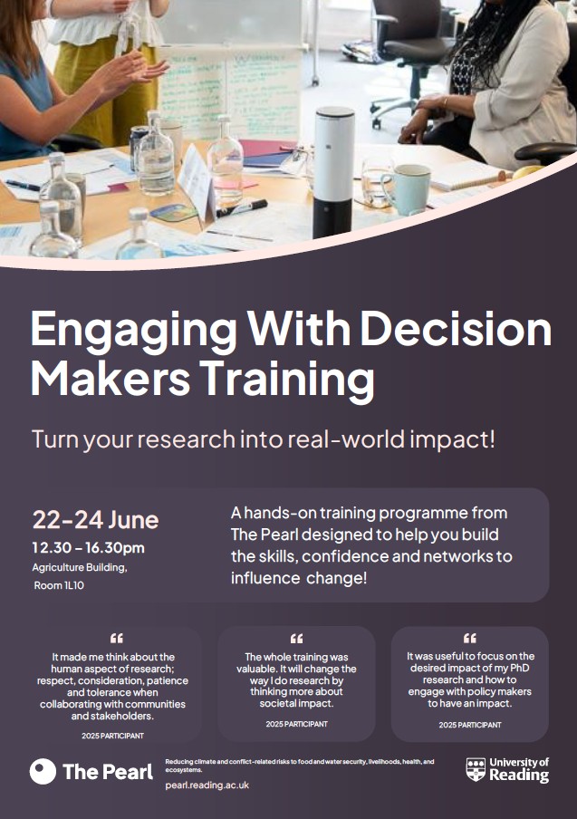 Poster of the Engaging with Decision Makers Training 