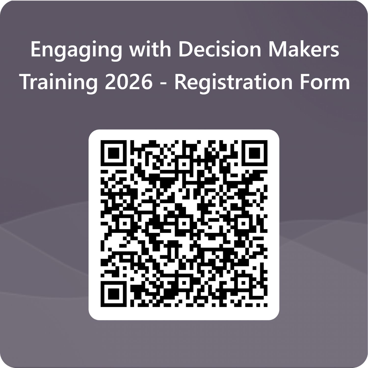 registration form QR code. Link: https://forms.office.com/e/jYL5tAj3Vw 