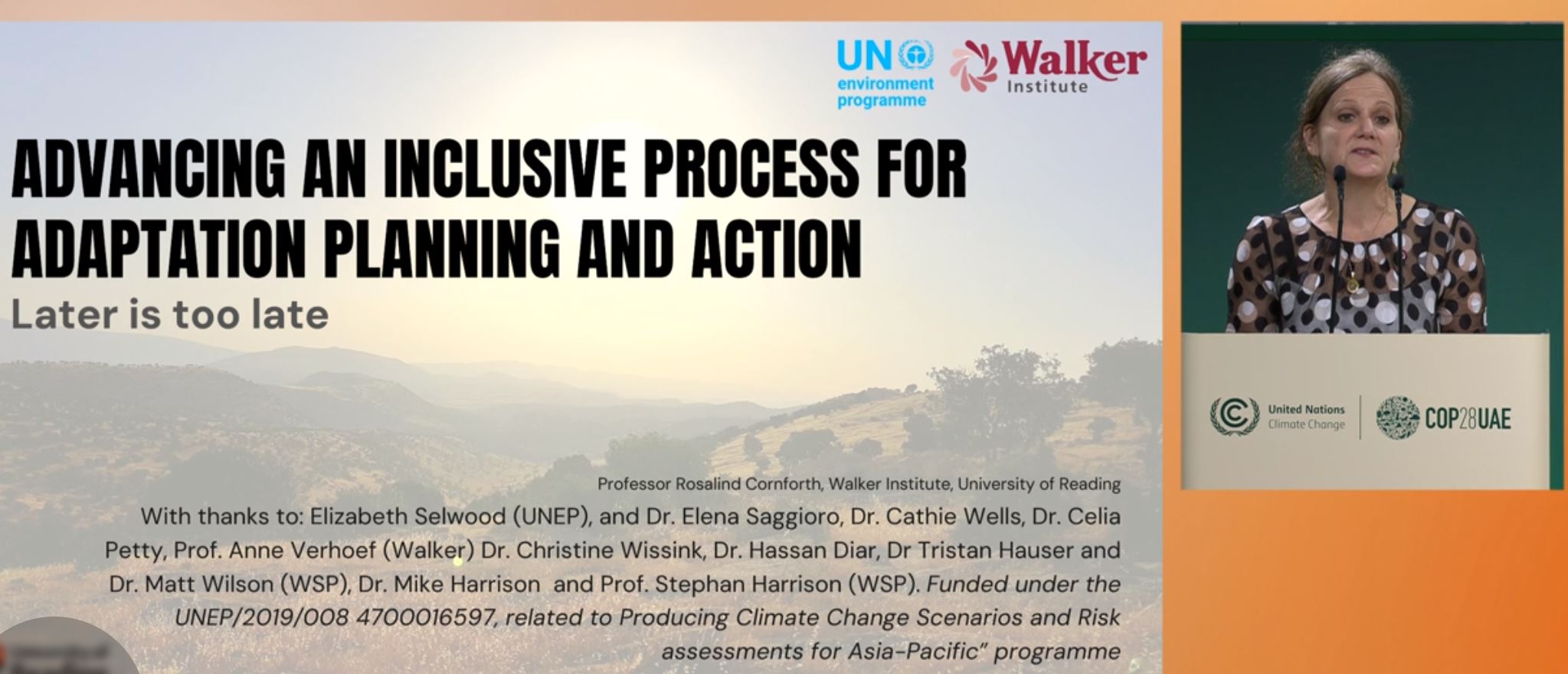 Rosalind Cornforth presenting a slide