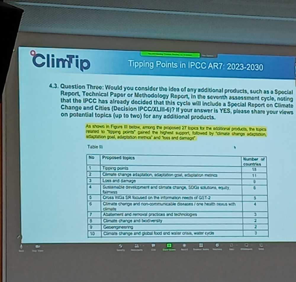 photo taken from the slide presentation during the event