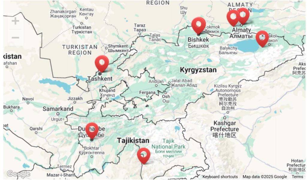 Central Asia Network map