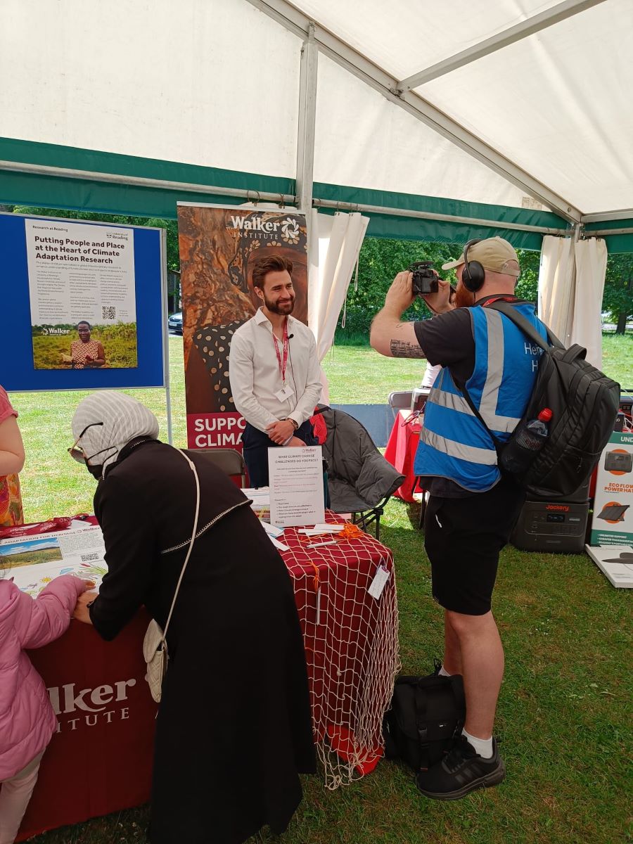 Daniel giving an interview