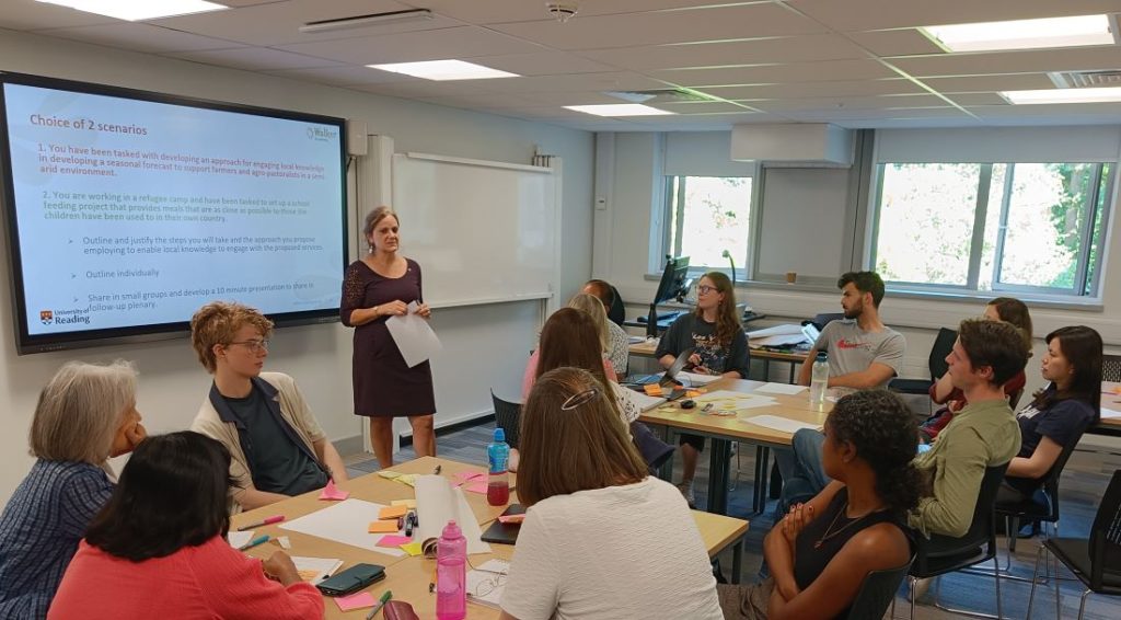 Prof. Rosalind Cornforth teaching during Engaging with Decision makers training.