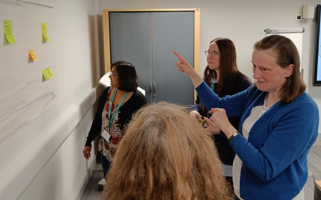 participants engaged in discussion during a group activity.